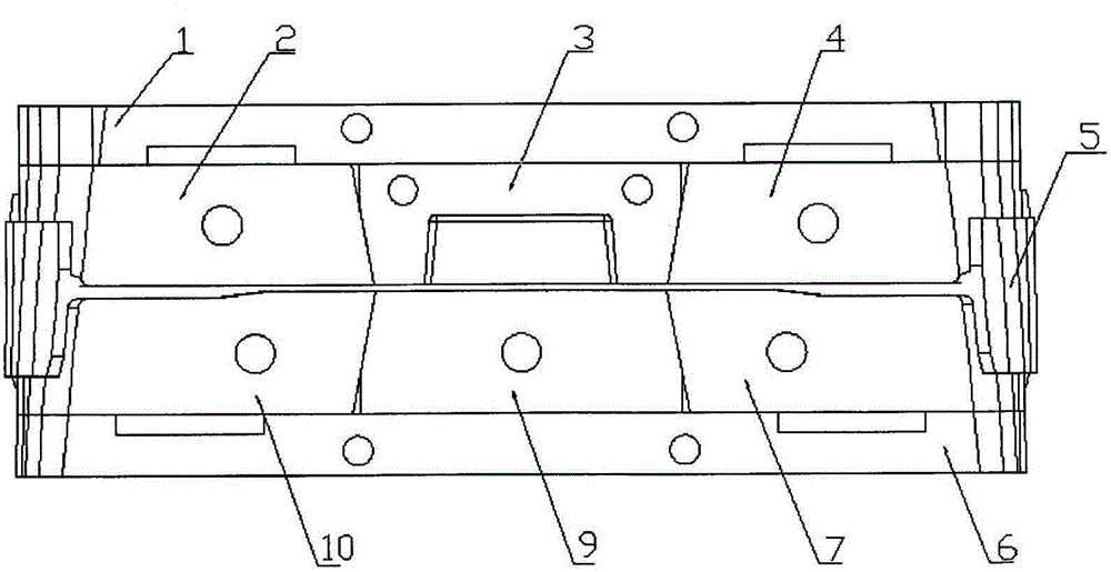 Processing method of combination mold for long and narrow composite material forming parts
