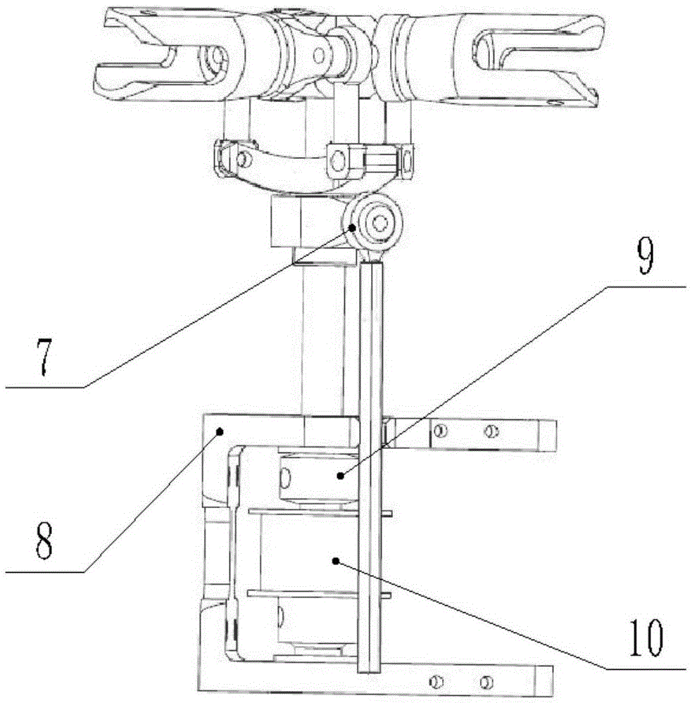 Three-rotor-wing tail rotor hub of unmanned helicopter
