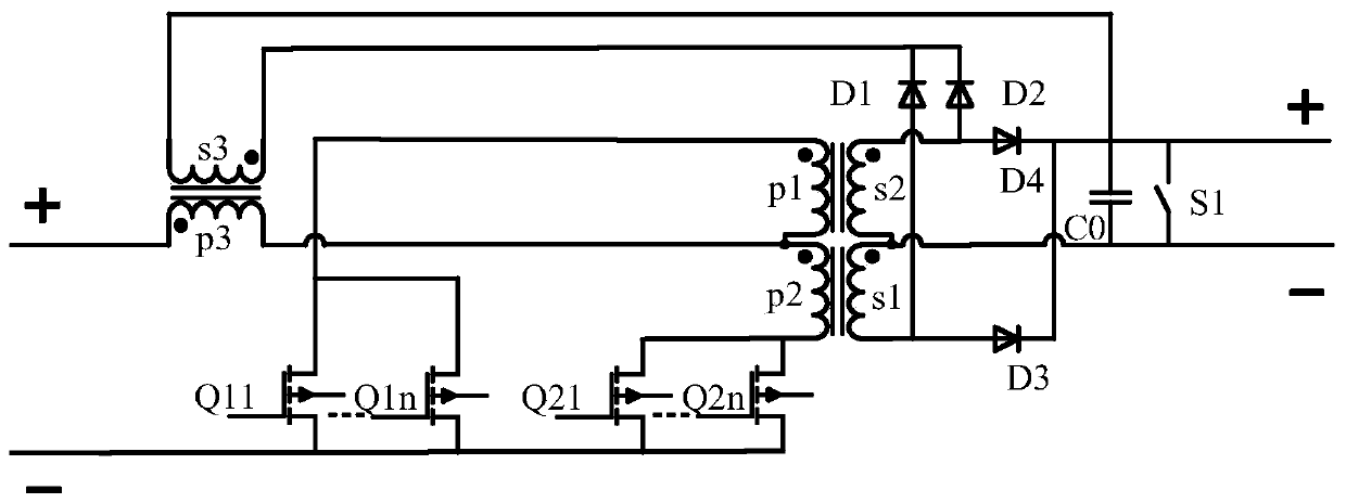High-power high-transformation-ratio high-voltage direct-current converter for space and photovoltaic power generation system