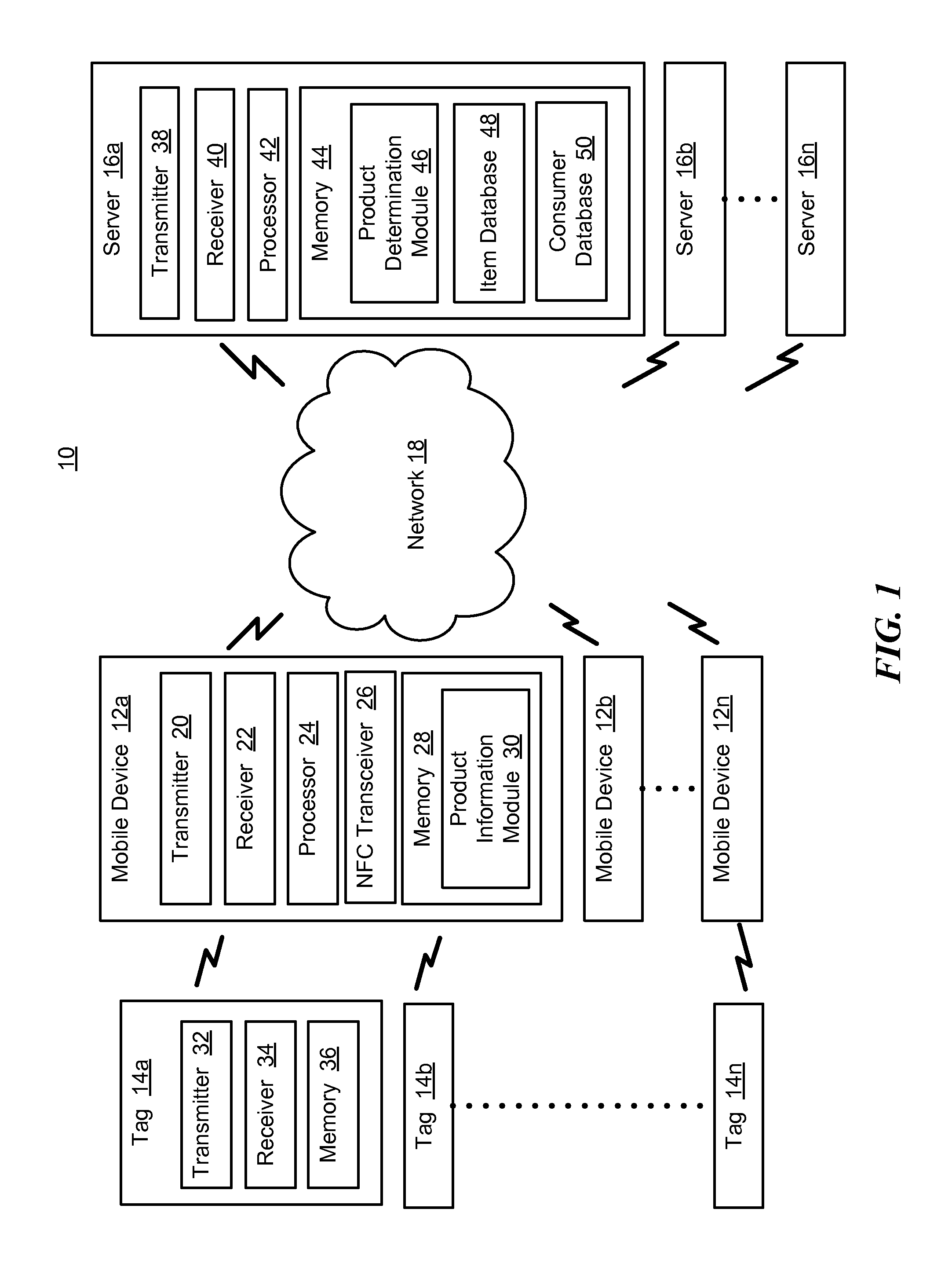Product information system and method using a tag and mobile device