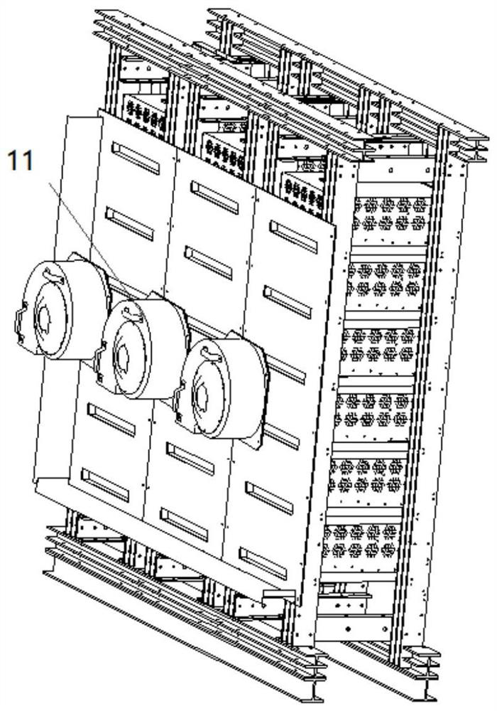 Built-in heat dissipation fan structure for cascade type power electronic device