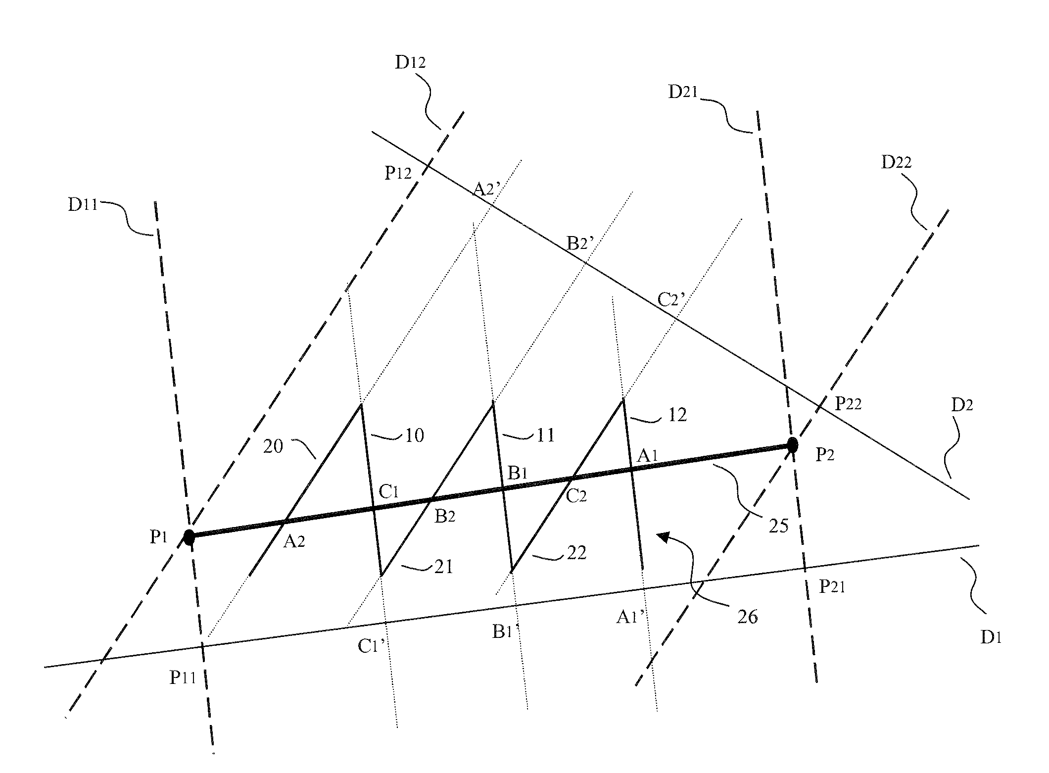 Device for optically detecting position and/or orientation of objects comprising at least one linear sensor