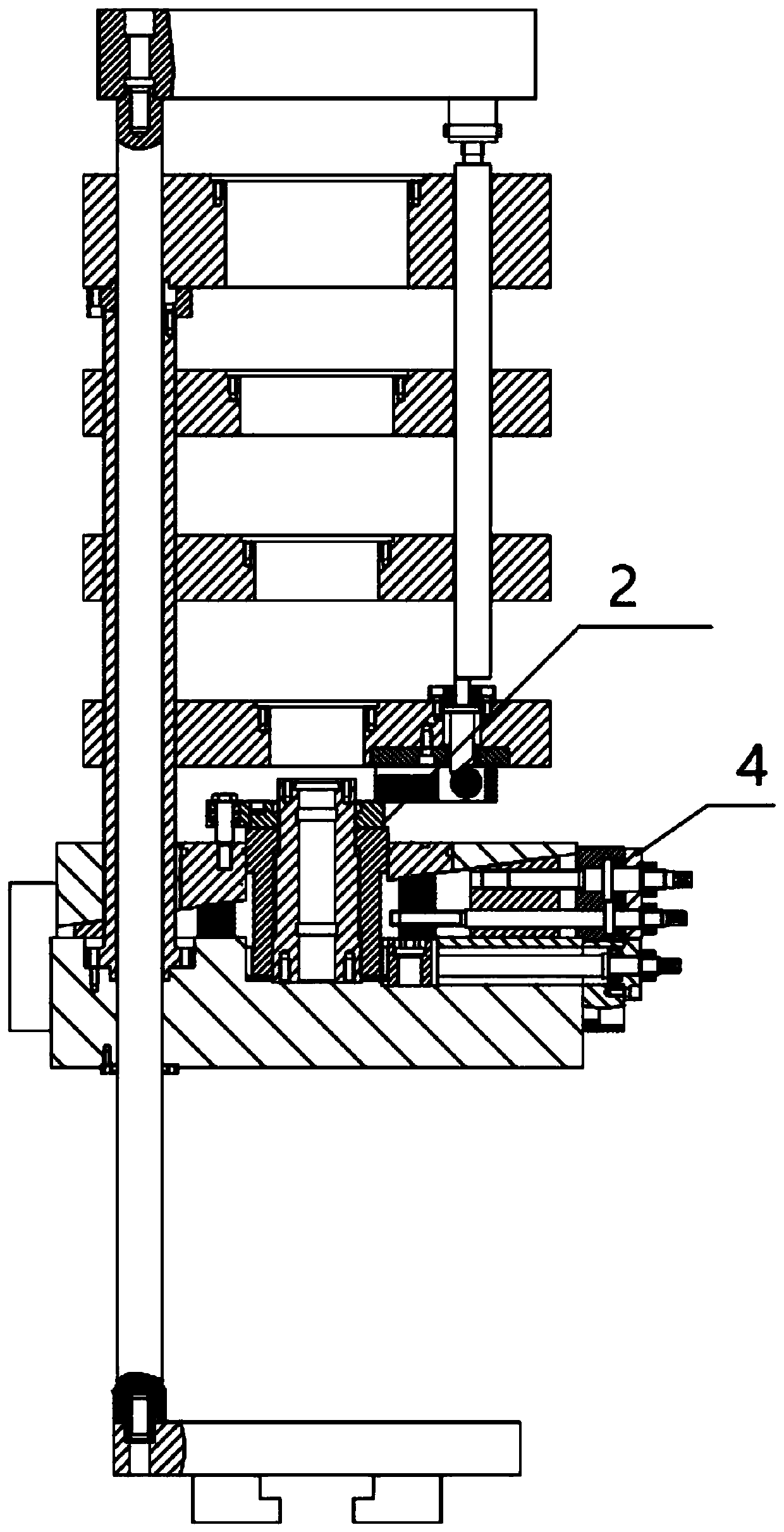 Check block layout system of powder forming machine and powder forming machine