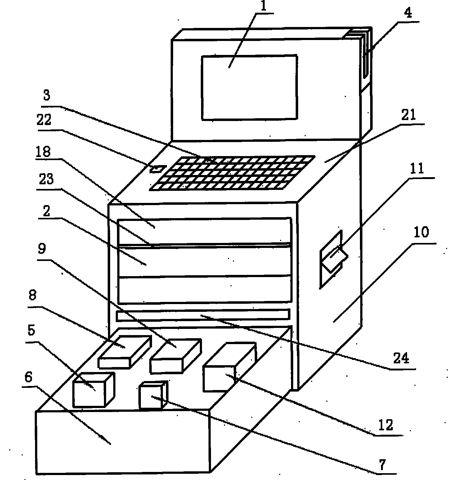 Portable bank and postoffice integrated office banking cabinet