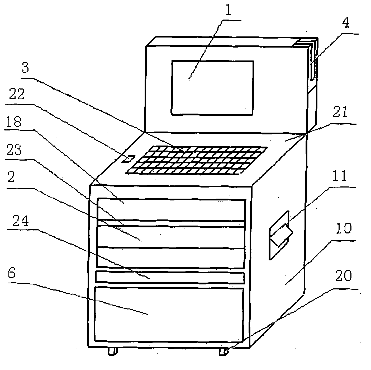 Portable bank and postoffice integrated office banking cabinet