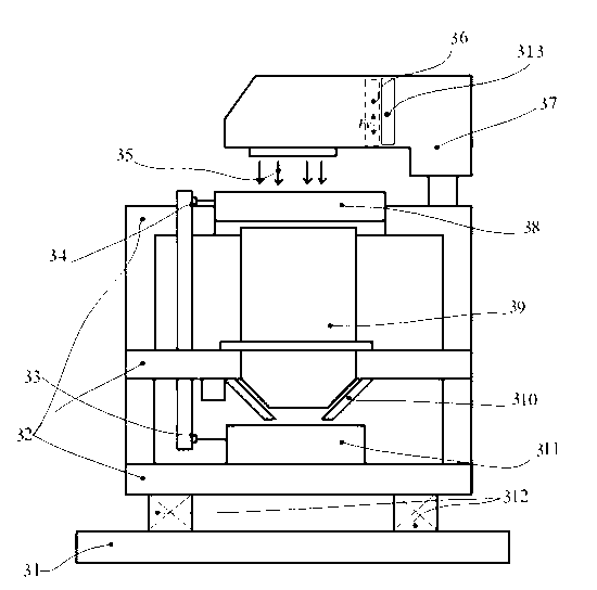 A device for compensating knife edge-driving reaction force in a lighting scanning direction and a lithographic apparatus