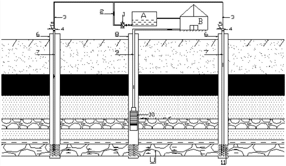 Permeable in-situ leaching uranium mining leaching process for hydrochloric acid modified sand layer