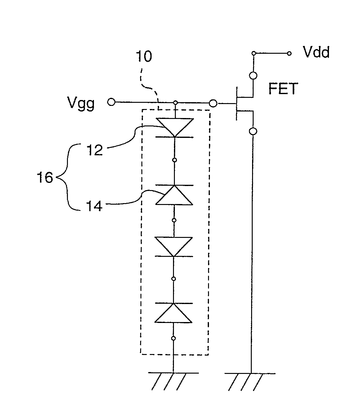 Protection circuit of field effect transistor and semiconductor device