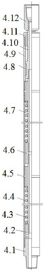 Horizontal well jarring jam releasing device and construction method thereof