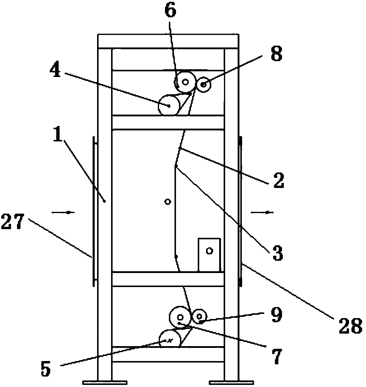 Dust filtering device capable of realizing automatic control and on-line cleaning functions