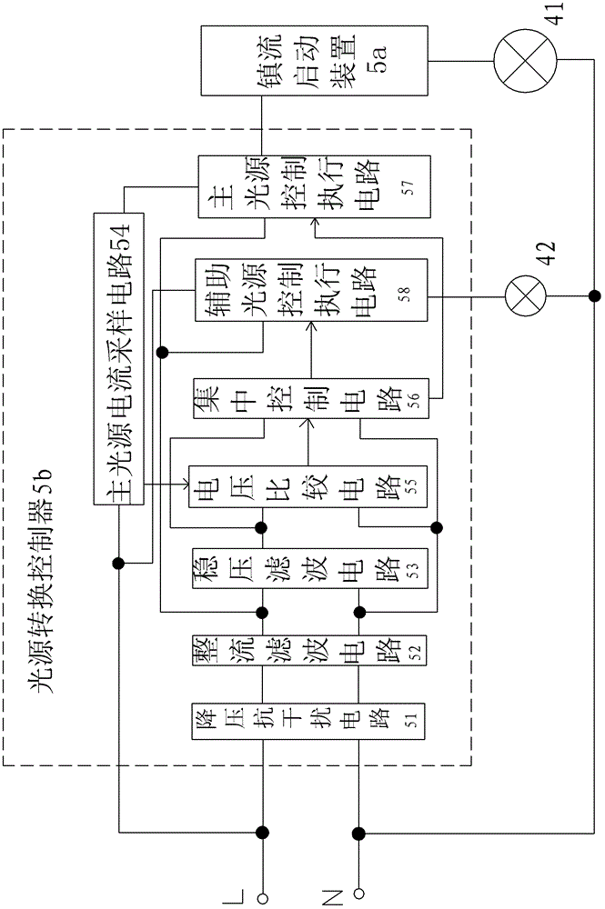 Dual-light-source converting illumination lamp