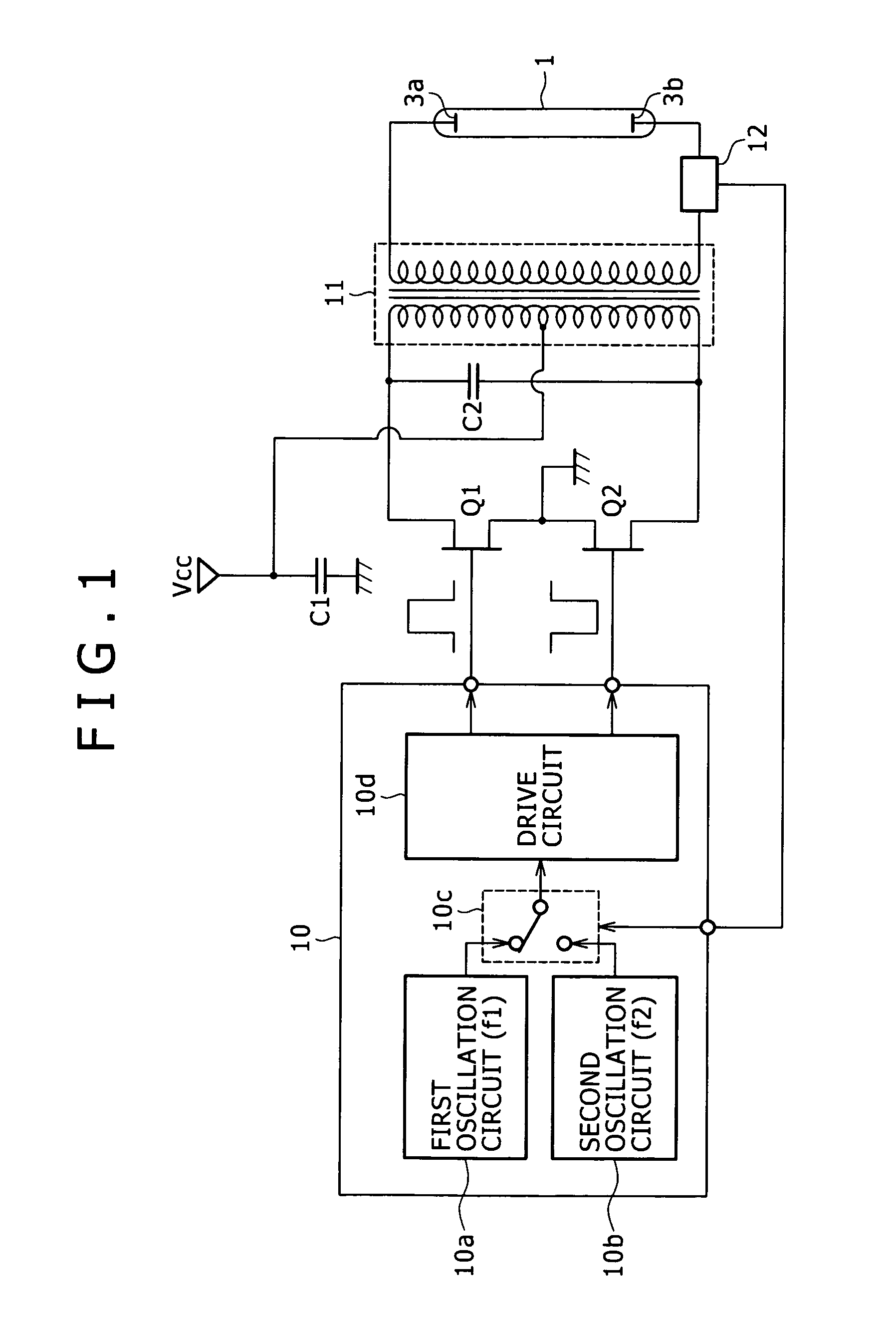 Cold cathode fluorescent discharge lamp apparatus and operating method for same