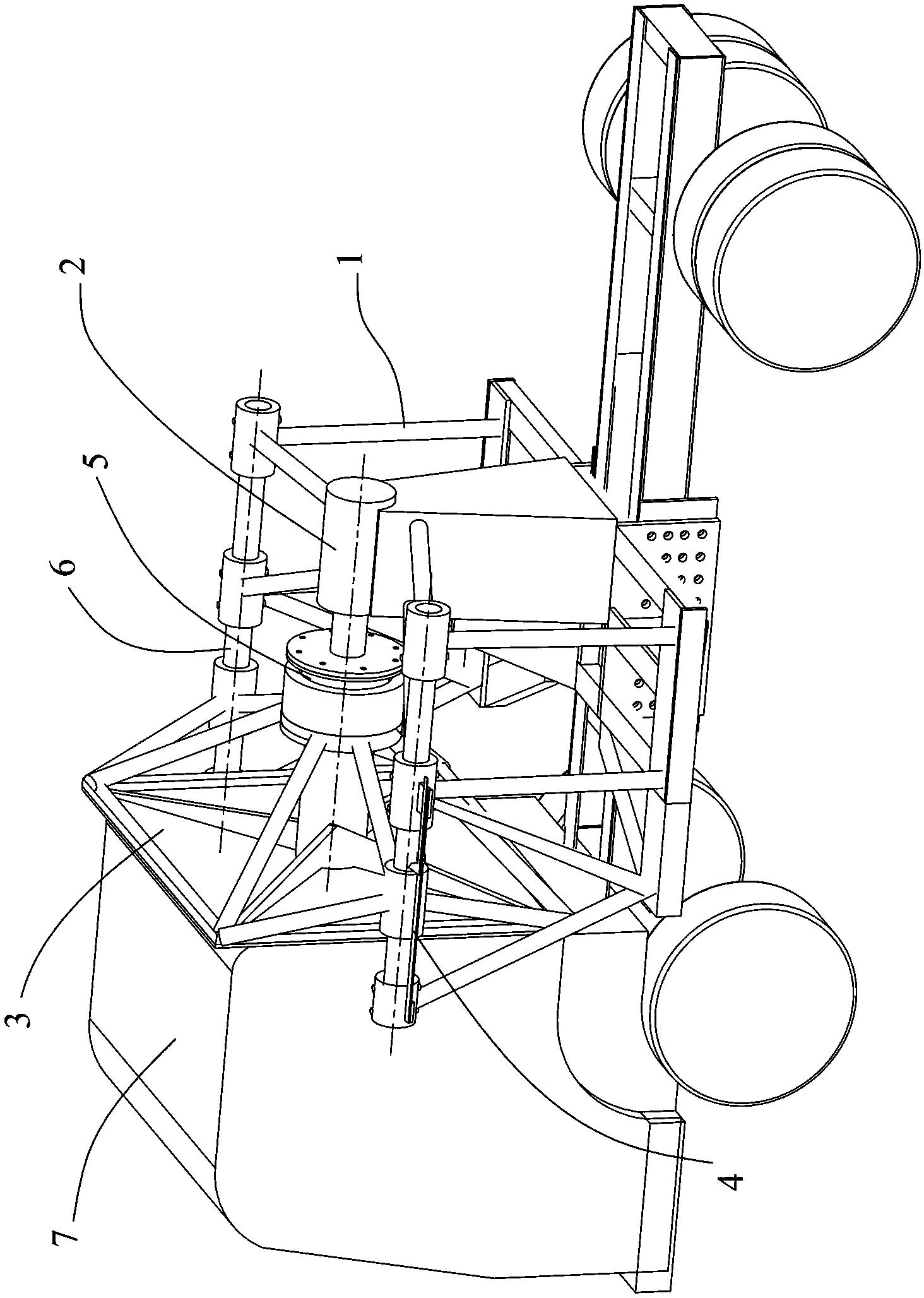 Rear wall strength test device for driving cabs of commercial vehicles