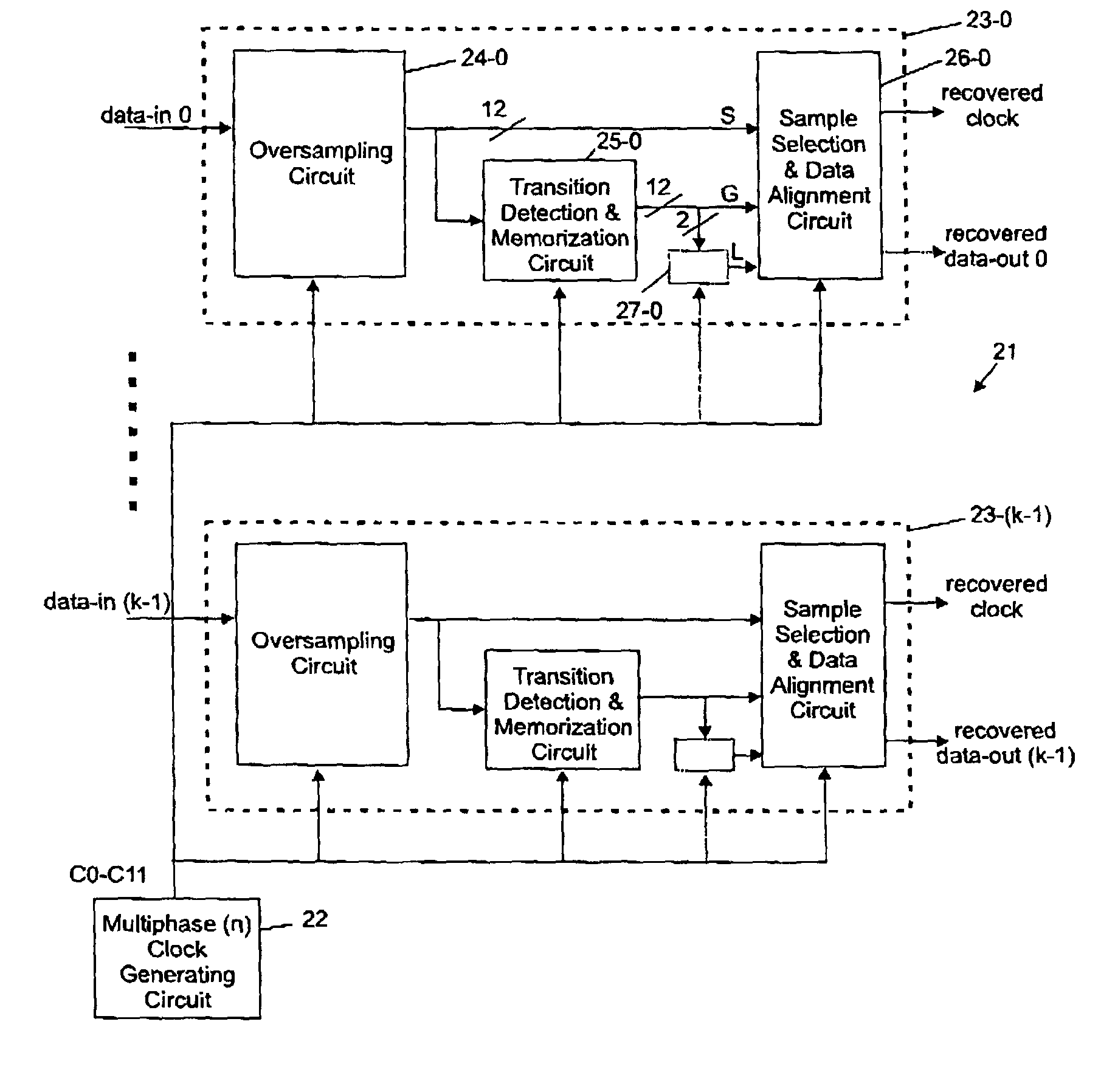 Method and circuit for recovering a data signal from a stream of binary data