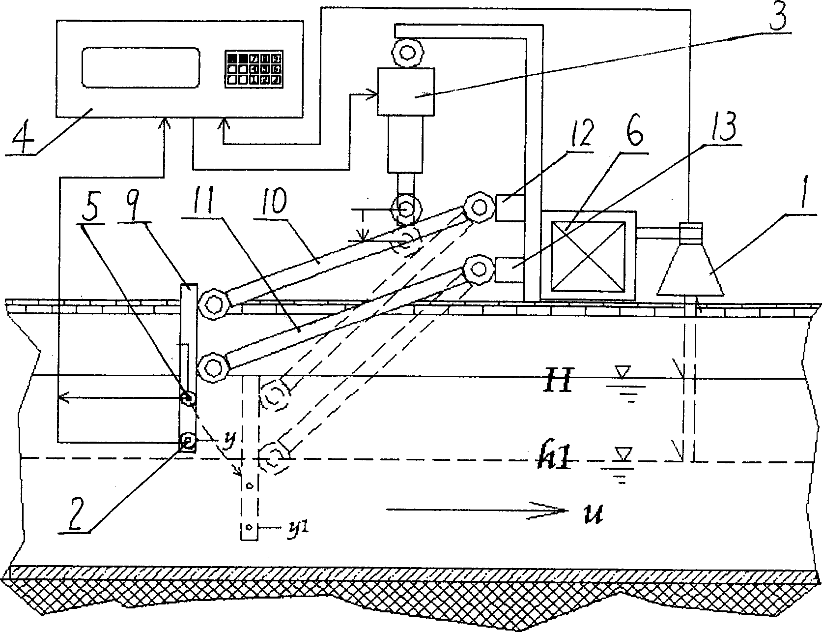 Intellectualized channel flowmeter possessing servo tracking system and measuring method thereof