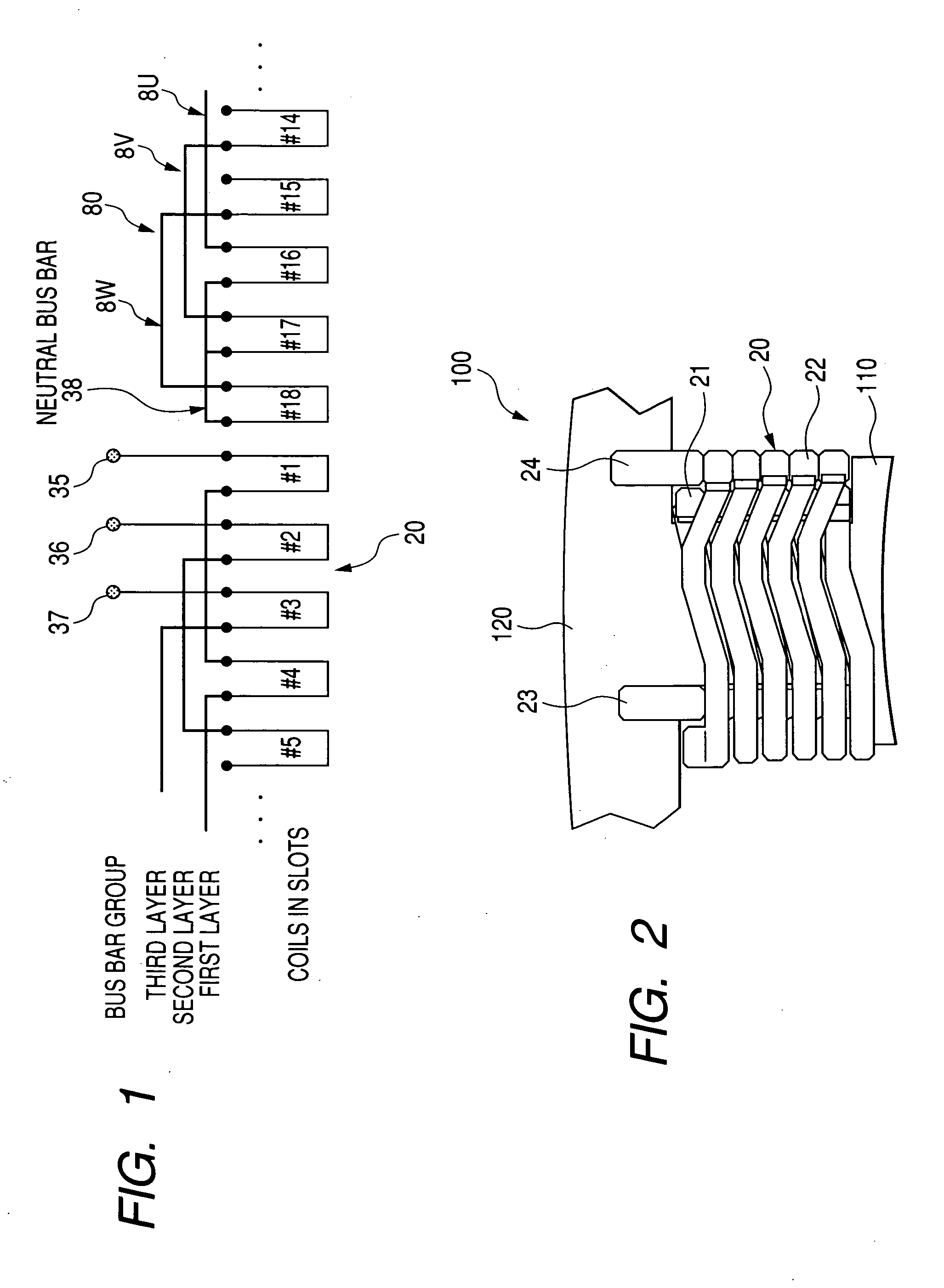 Concentrated winding stator coil for an electric rotary machine