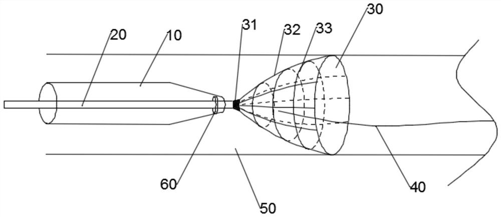 Auxiliary tool for guide wire penetration operation