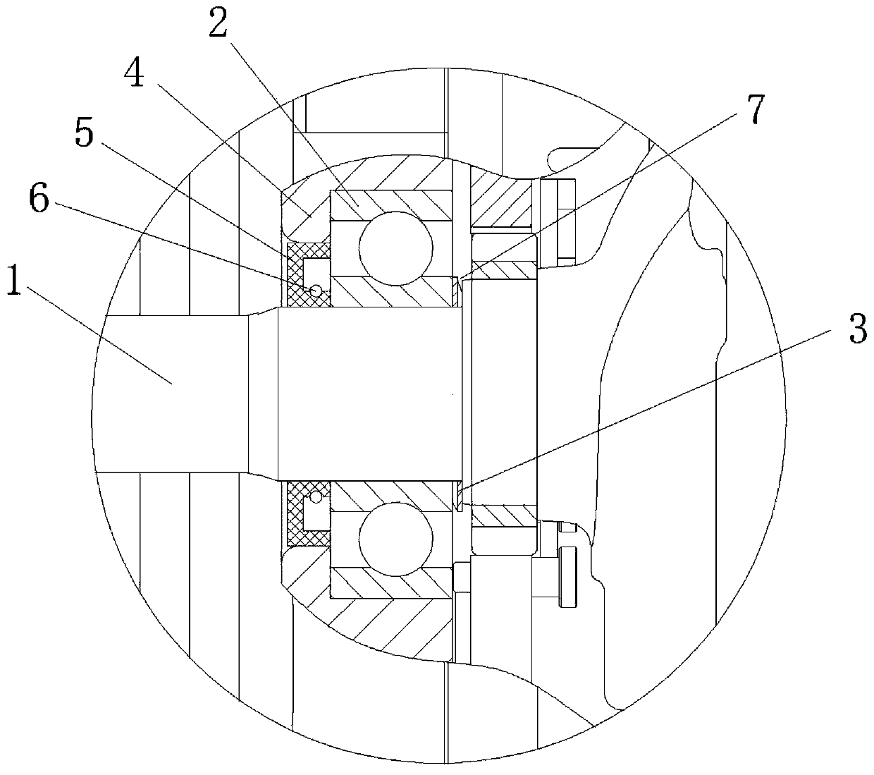 Low-noise crankshaft buffer mechanism and engine