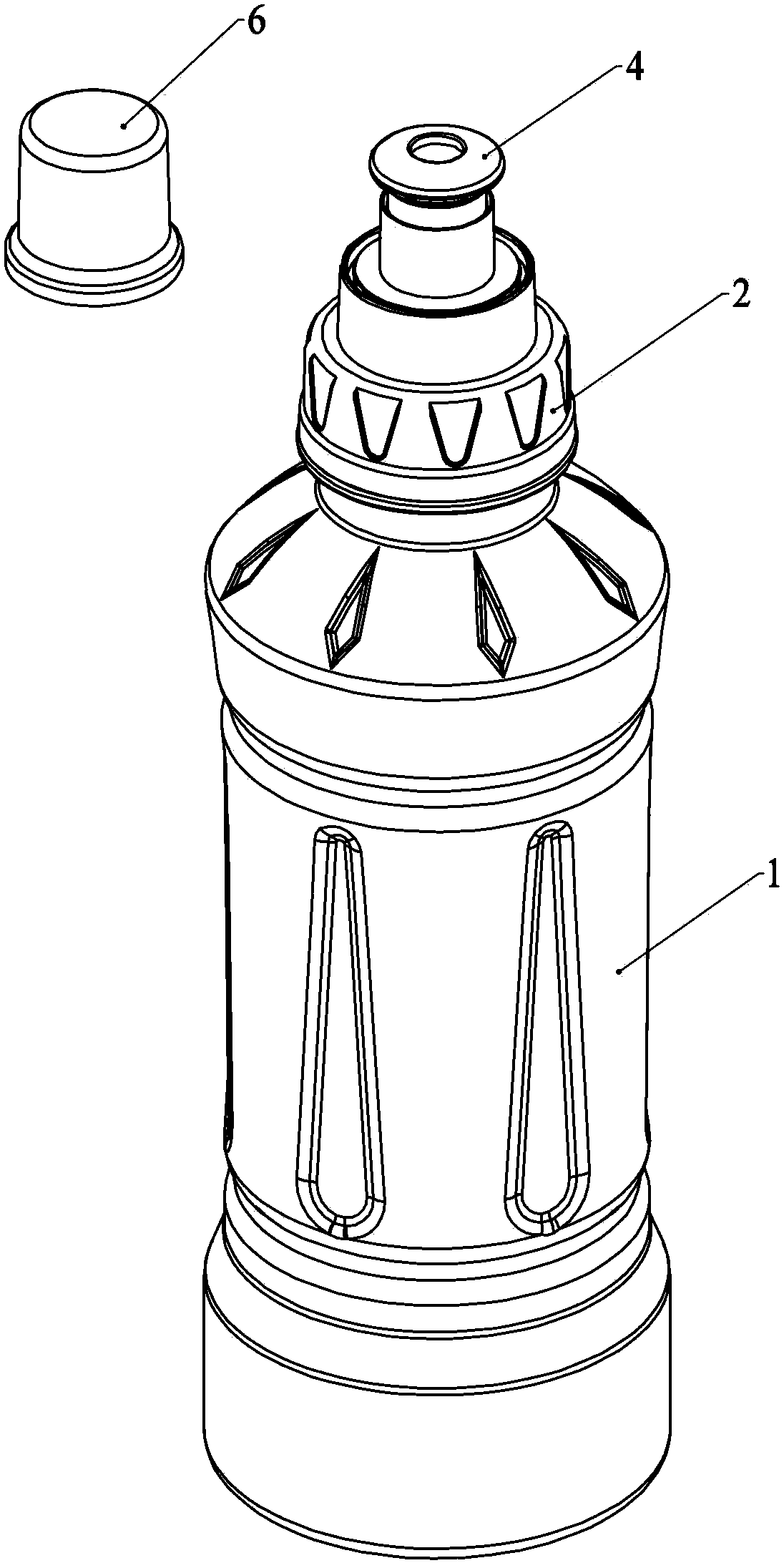 Beverage bottle with stored solute