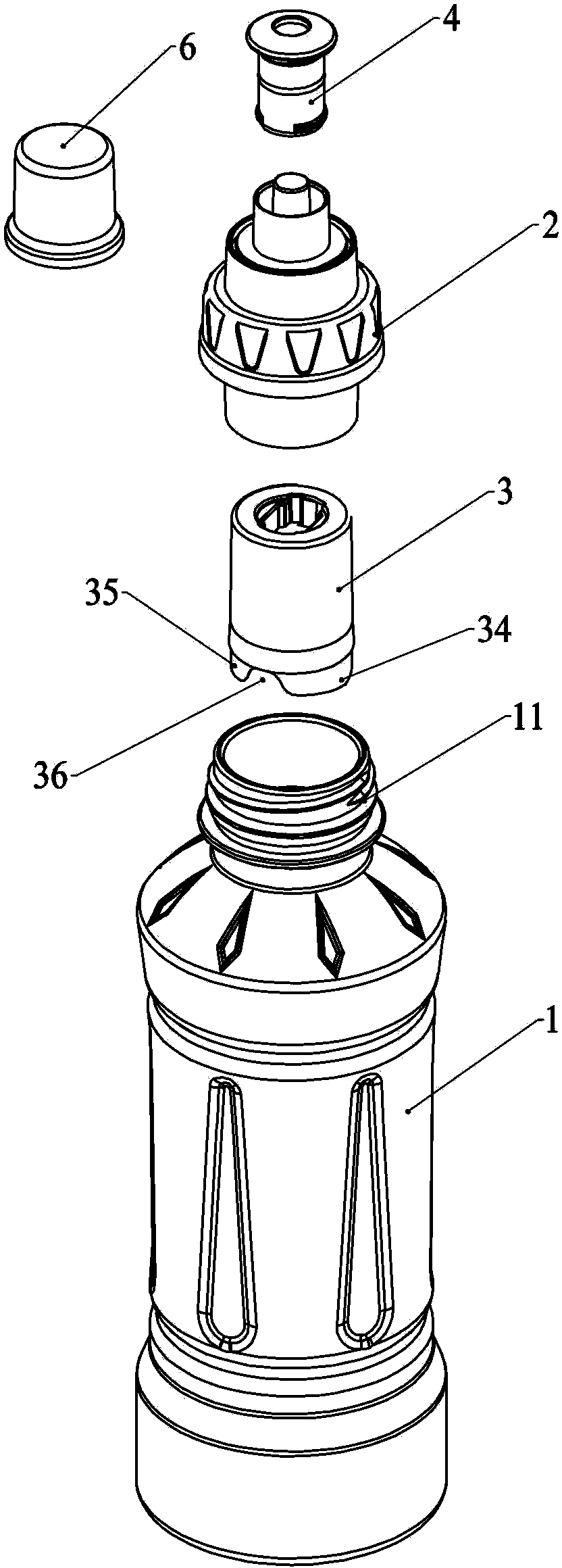 Beverage bottle with stored solute