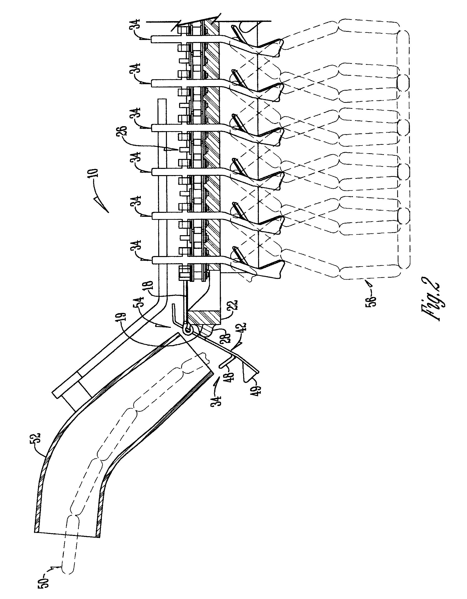 Conveyor system with pivotable hooks