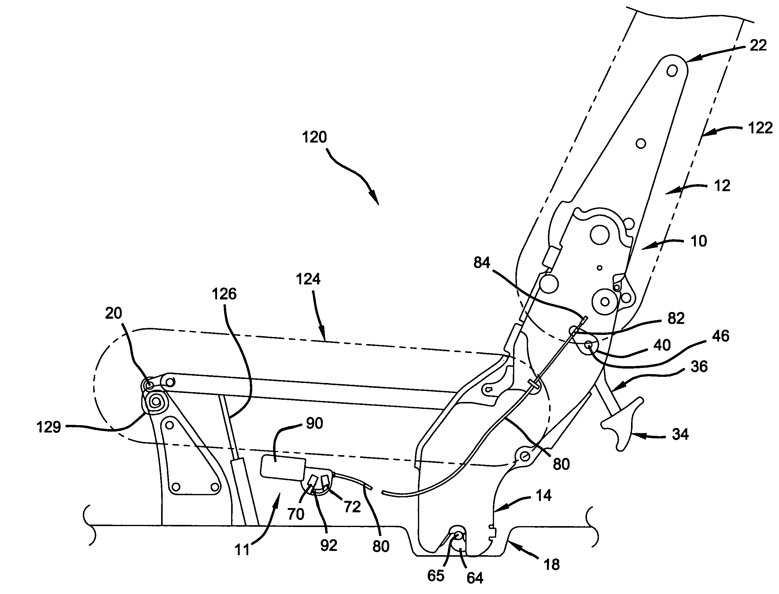 Powered remote release actuator for a seat assembly