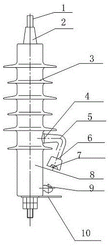 Composite insulator supporting fixed gap line type surge arrester