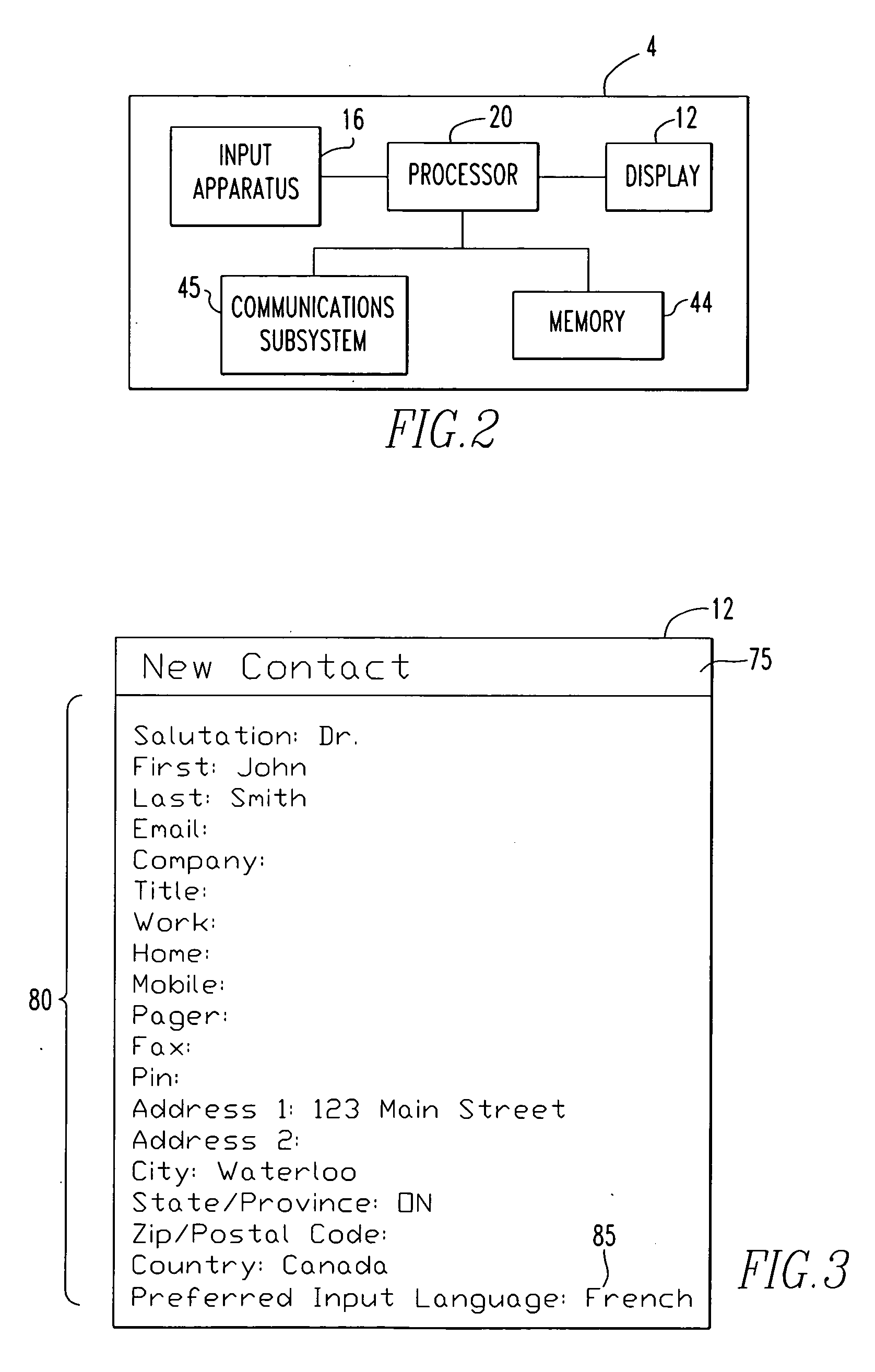 Handheld electronic device including automatic selection of input language, and associated method