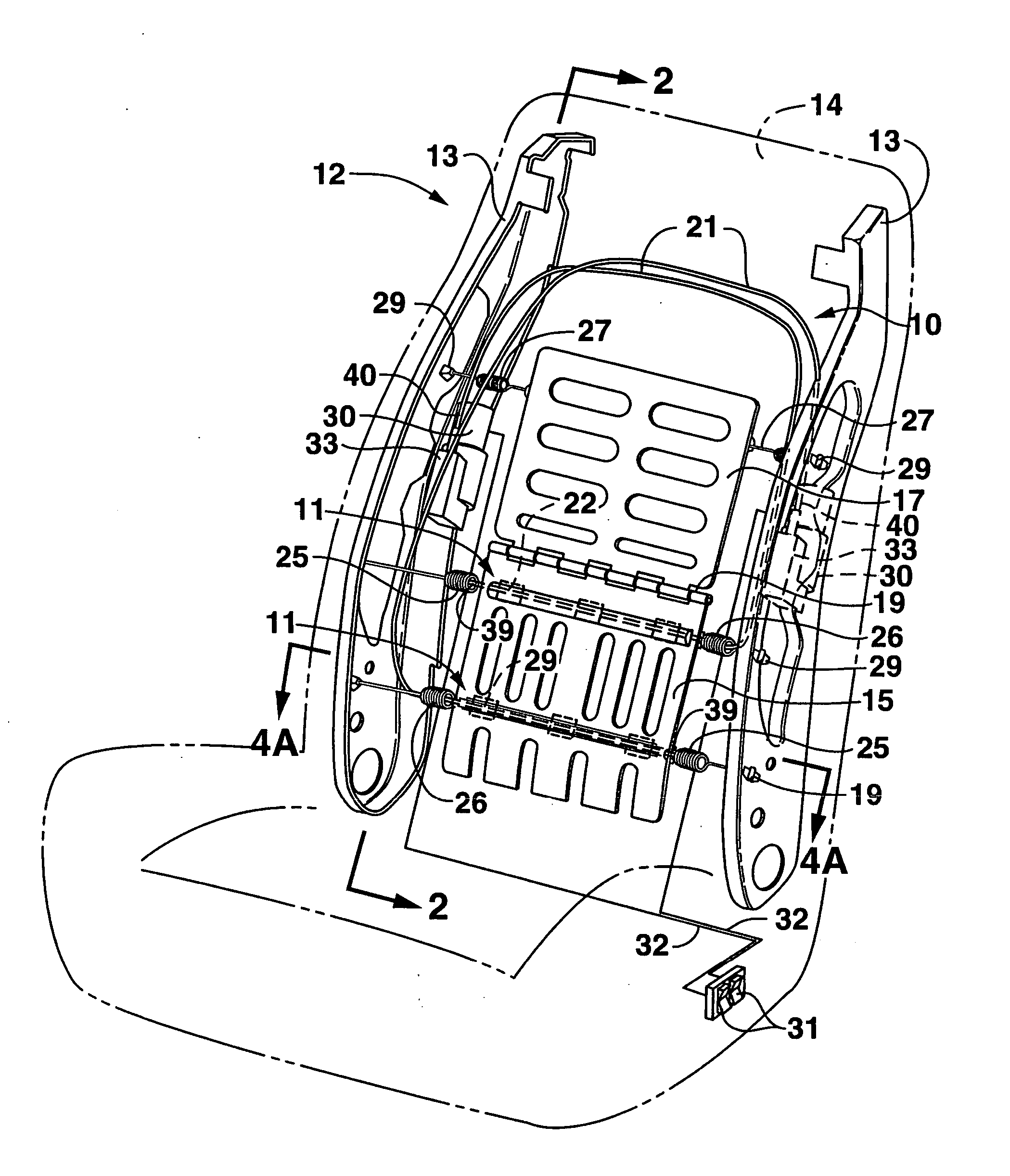 Adjustable lumbar support with extensive configurability