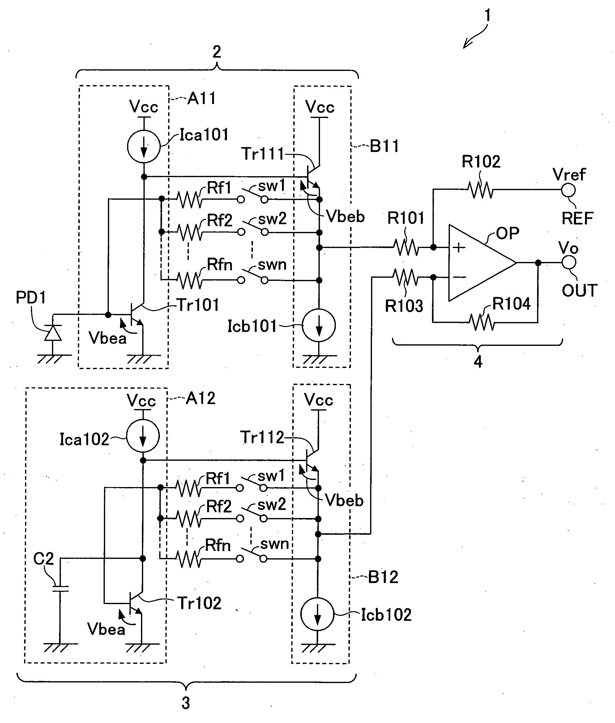 Light receiving amplifier circuit and optical pickup device having the same