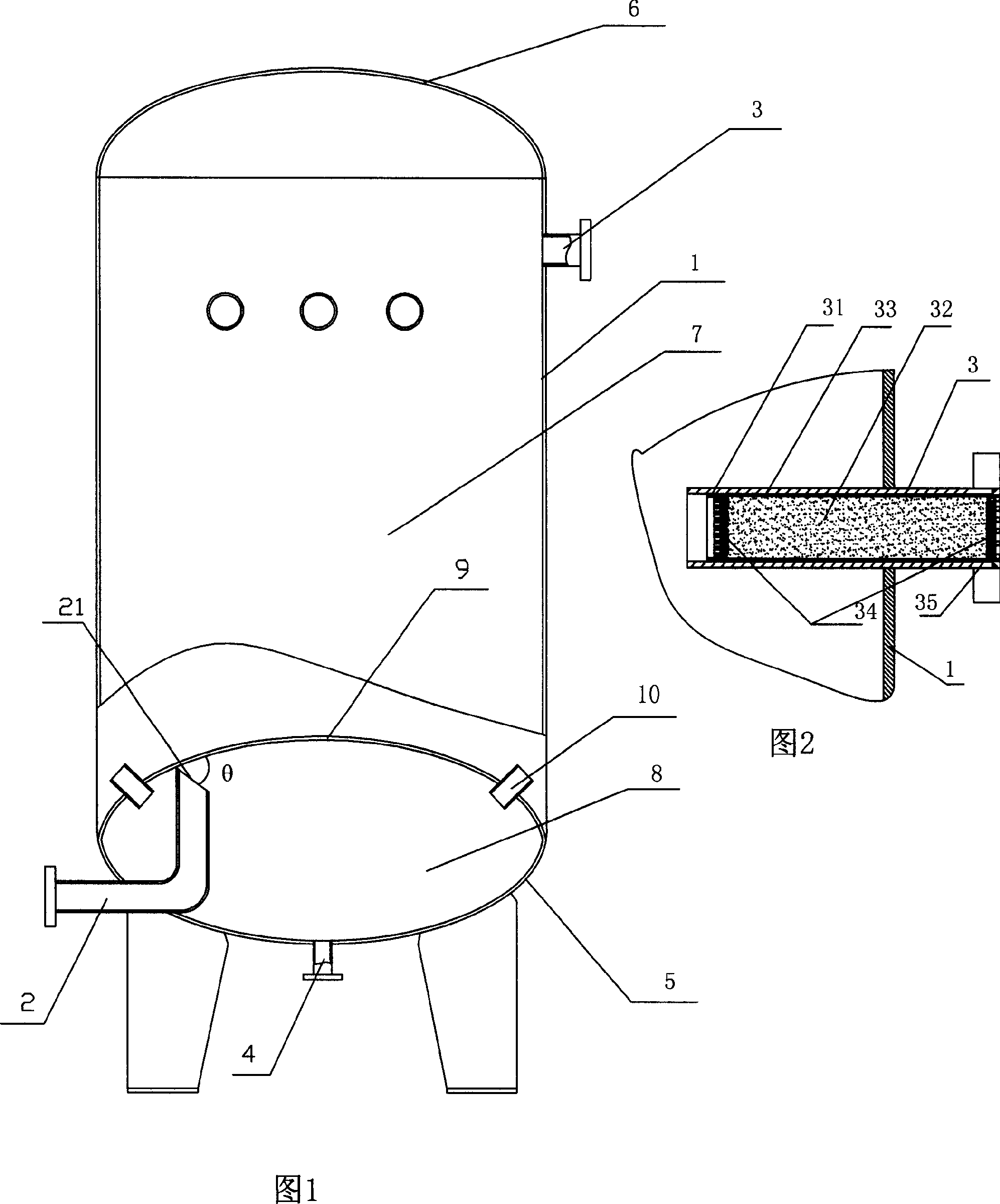 Gas storage tank with gas-liquid separating function