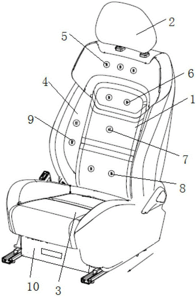 Massage automobile seat