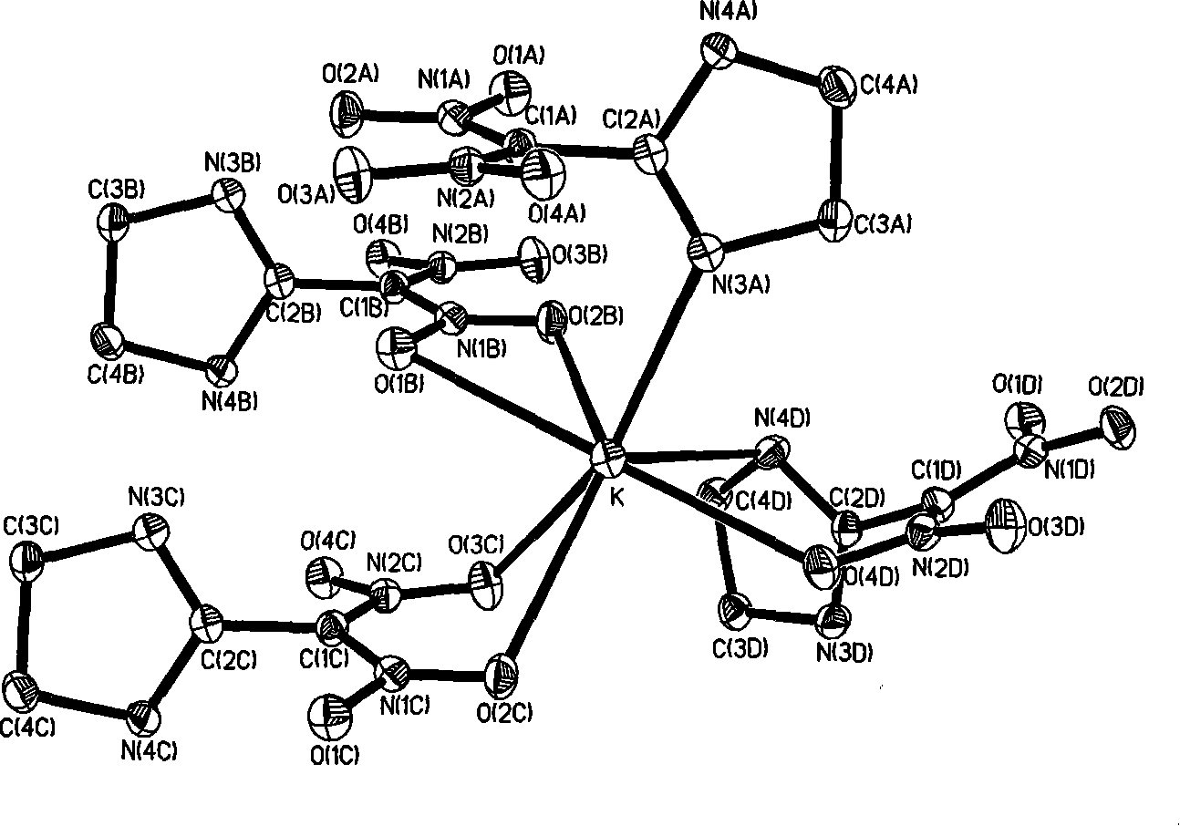 High-energy potassium salt, and preparation and use method thereof