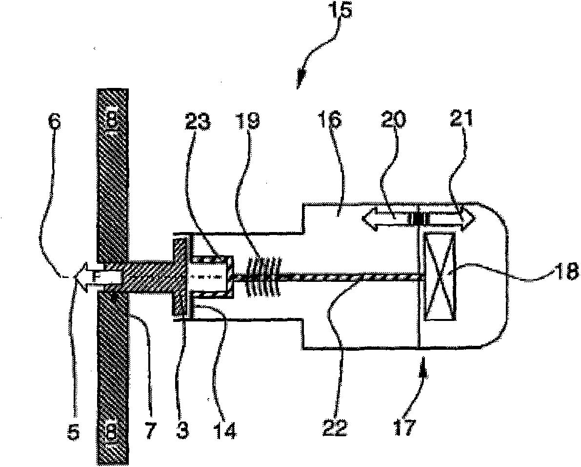 Vibrating rivet tool for pressing and fixing rivets in component holes and method for the use thereof