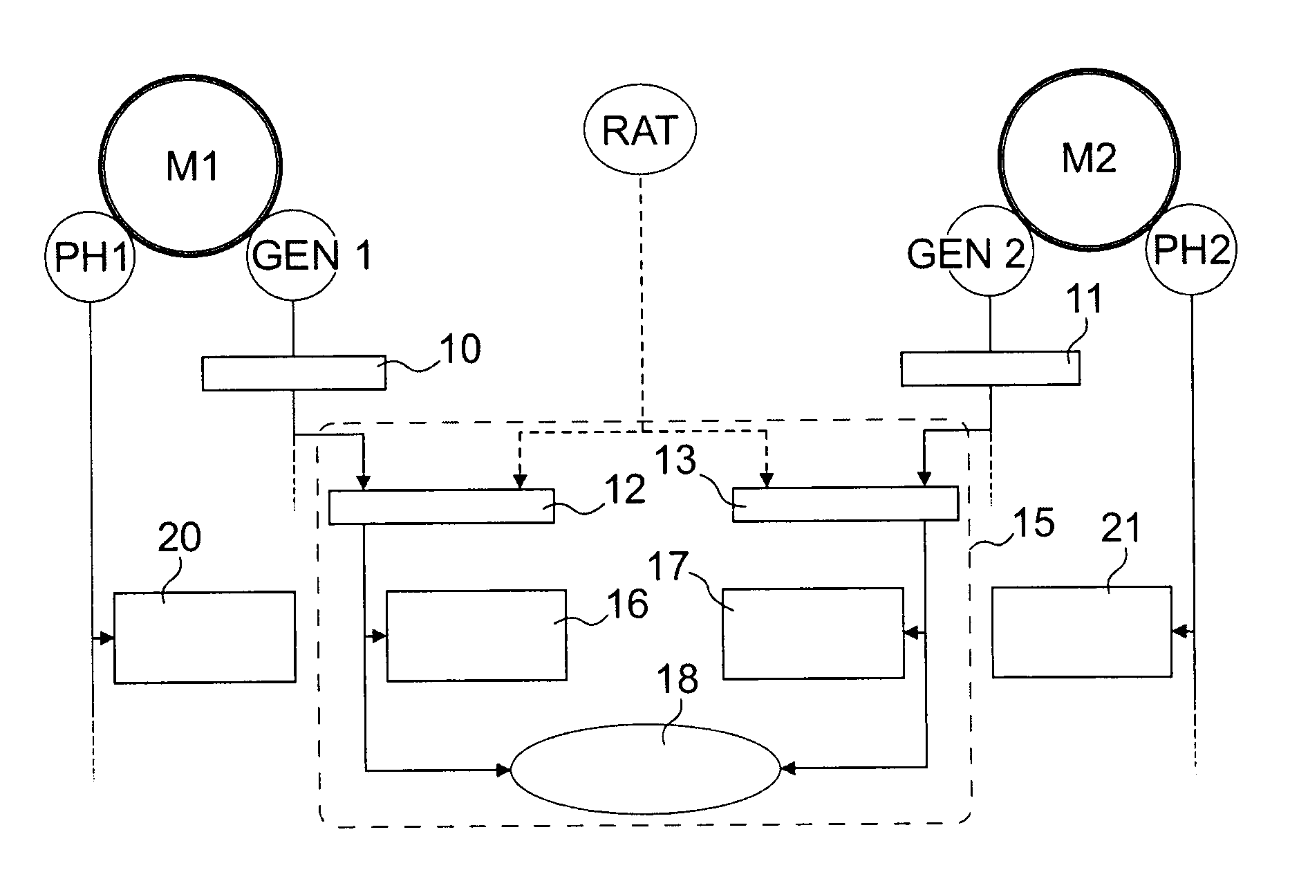 Device and method for standby power supply on board an aircraft