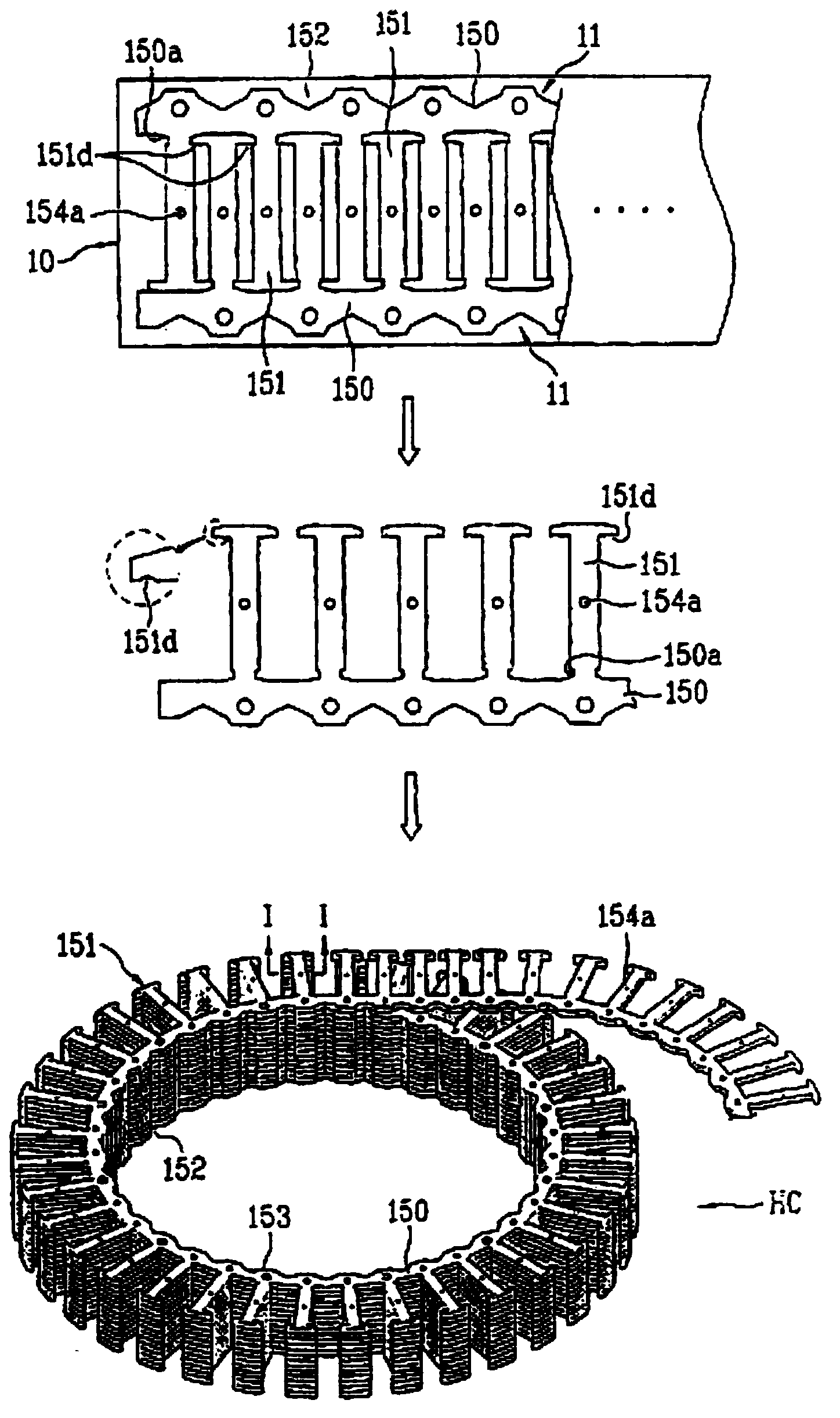 Stator of rotary motor