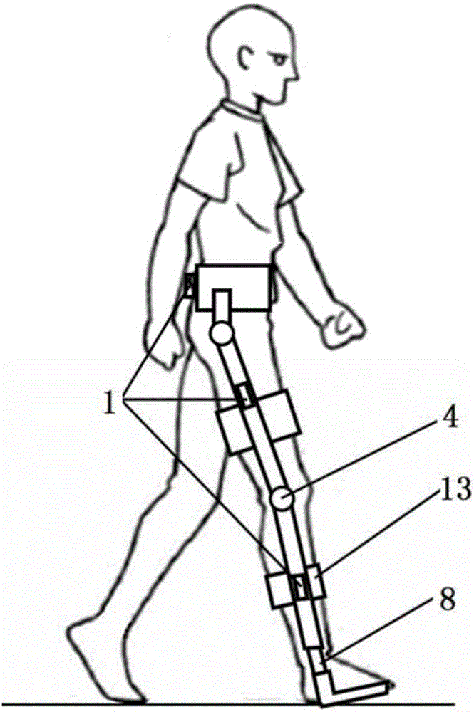 Functional muscle electrical stimulation-driven exoskeleton walking aiding system