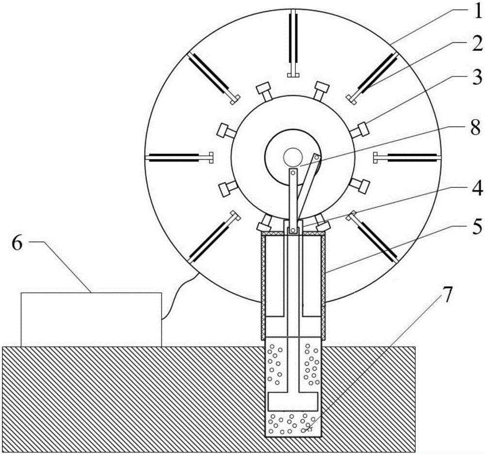 Rotary hammering-type moon-surface piezoelectric power generation device and work mode thereof
