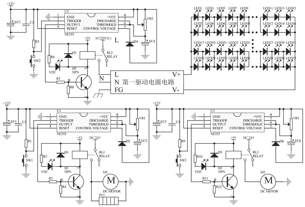 Control circuit of medical equipment disinfection device for anesthesia department