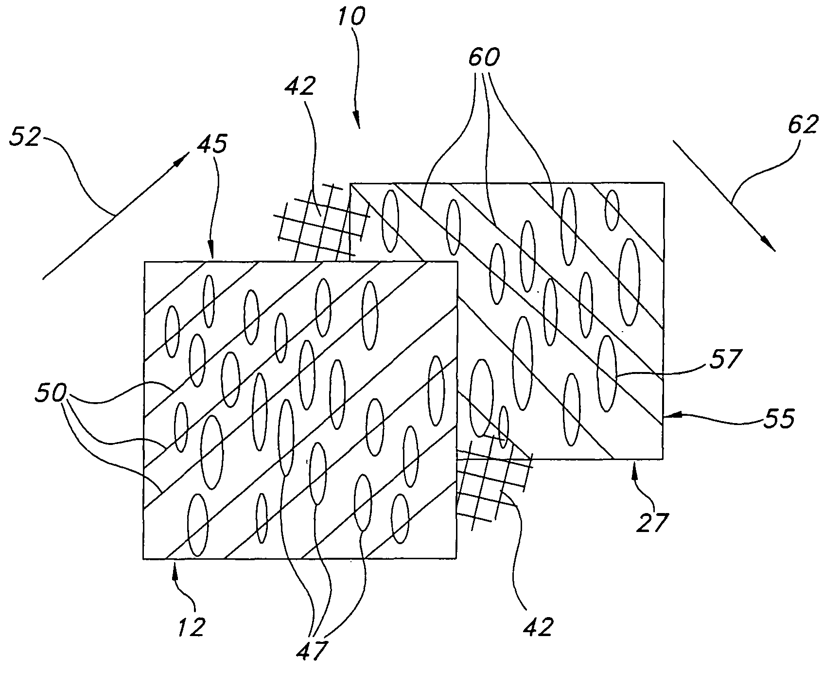 Skewed nodal-fibril ePTFE structure