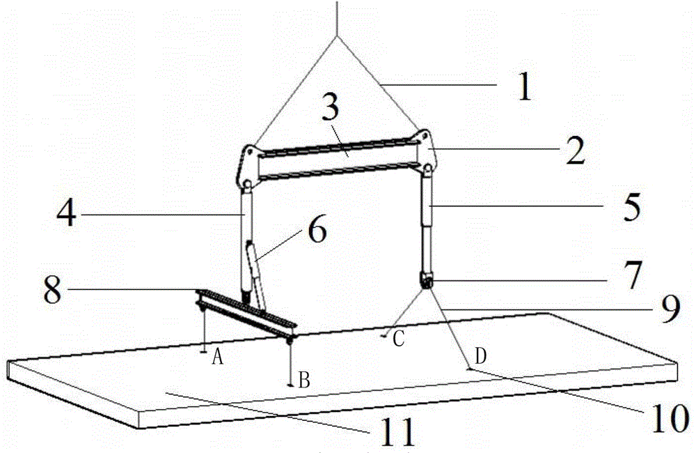 Large prefabricated plate posture alignment hanging bracket and method