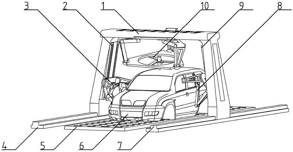 A hybrid robot device for car body spraying