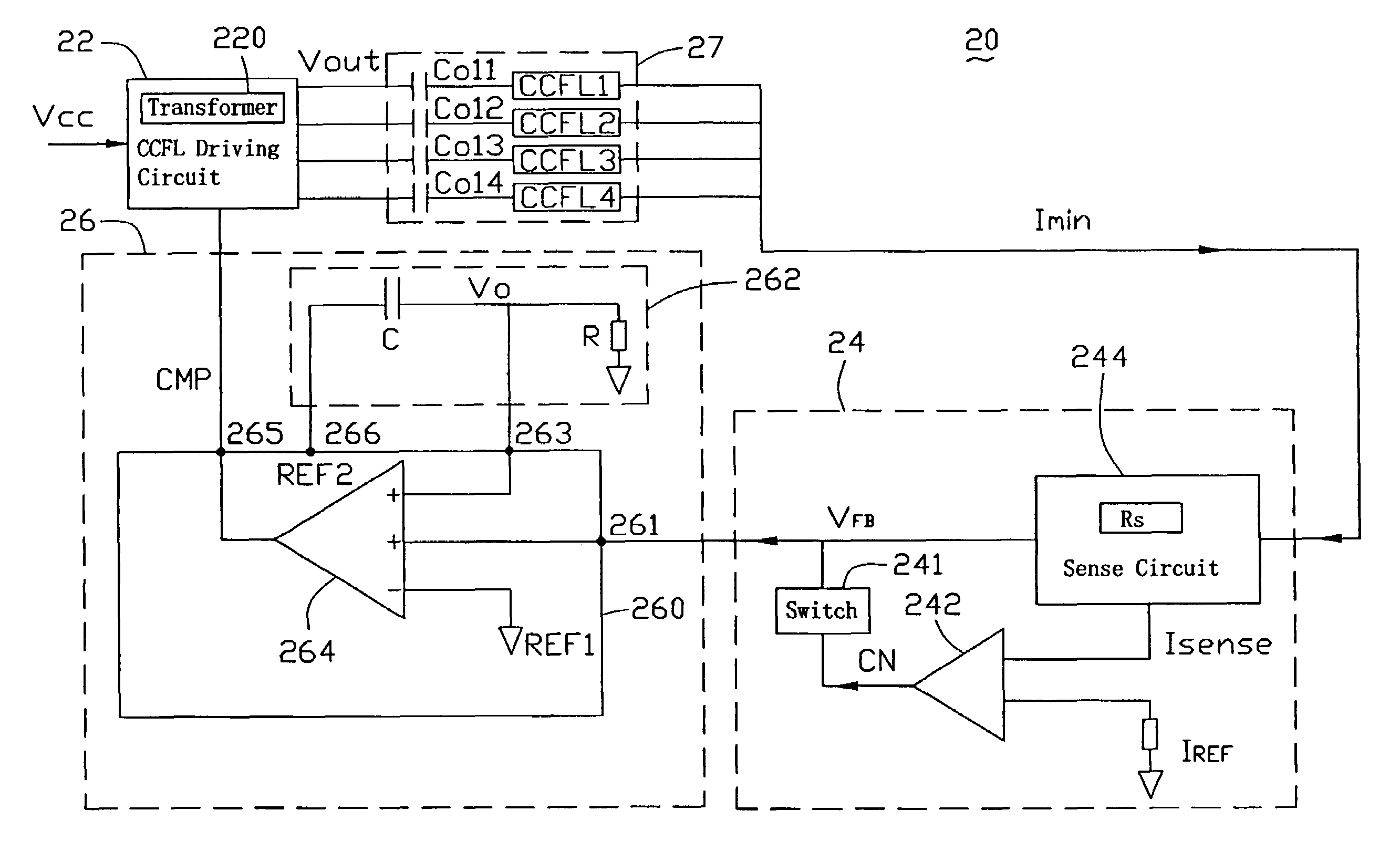 Cold cathode fluorescent lamp driving system