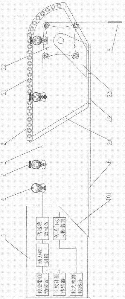 Overhead continuous goods delivering device