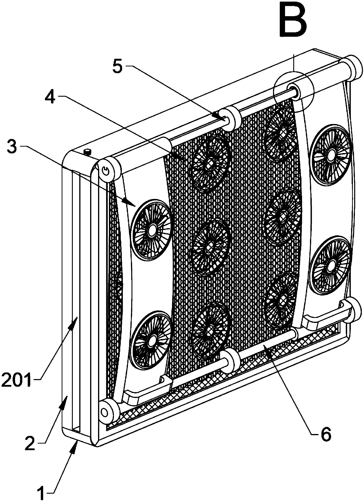 A high-efficiency heat dissipation back cover for computer