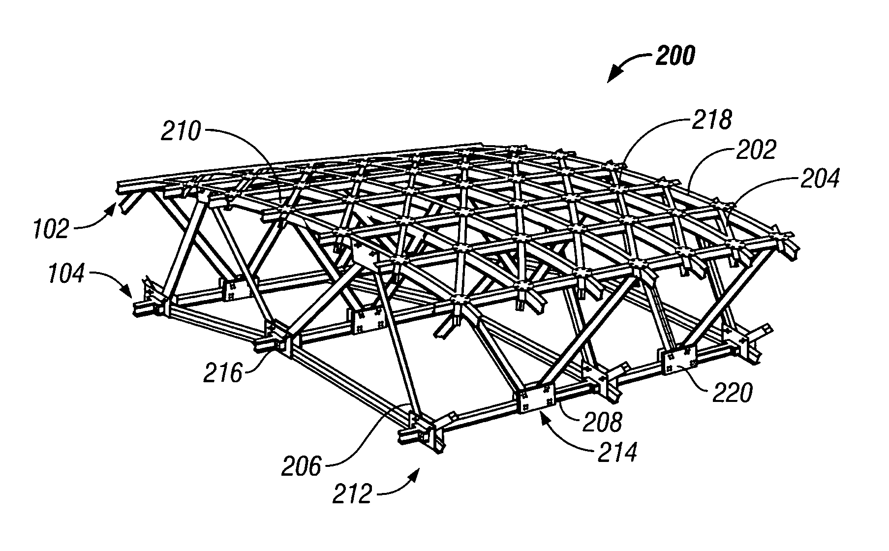 Double network reticulated frame structure