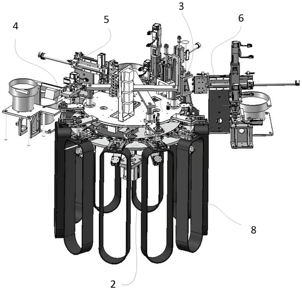 An automatic assembly machine for tire inner tube parts