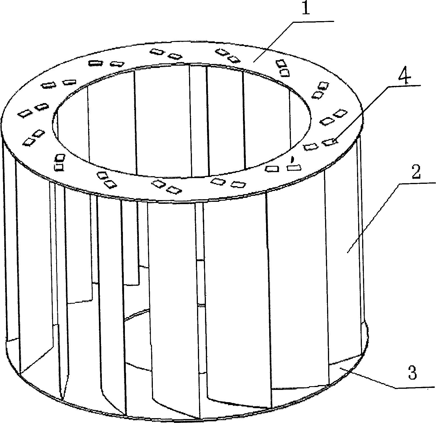 Technological process of making wing type centrifugal vane whell