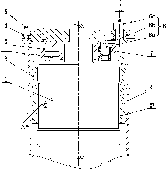 Rotor end surface temperature measuring device of traction molecular pump