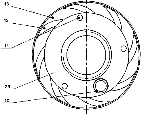 Rotor end surface temperature measuring device of traction molecular pump